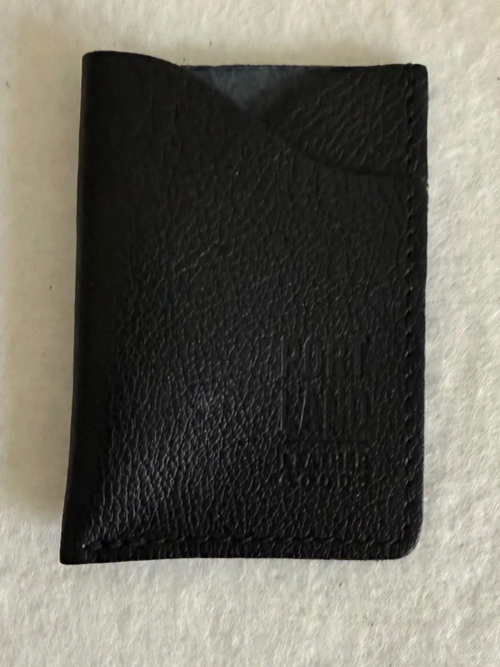 NWOT Portland Leather Goods PLG Minimalist Card Wallet in Pebbled Black